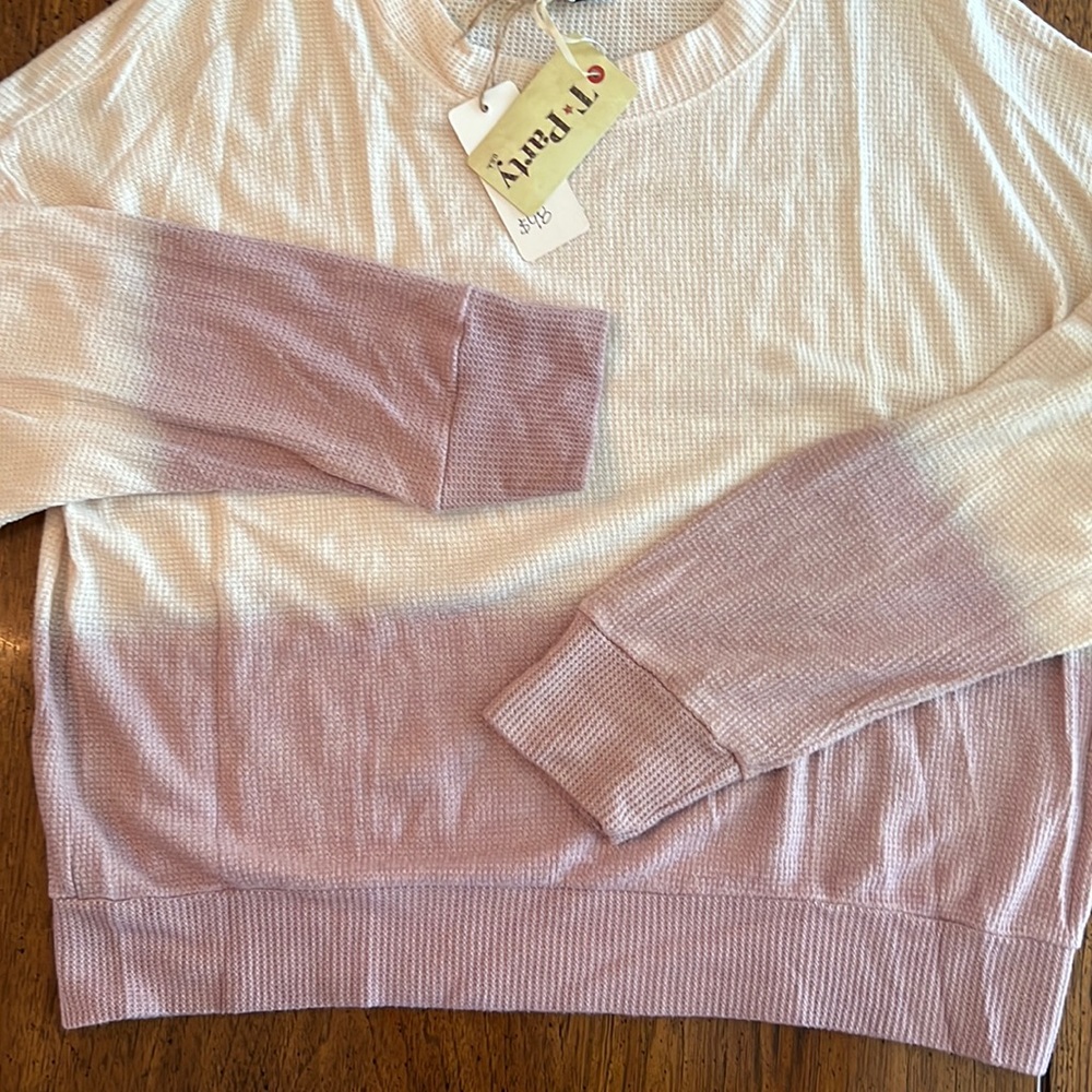 Dolman sleeve ombré waffle top
